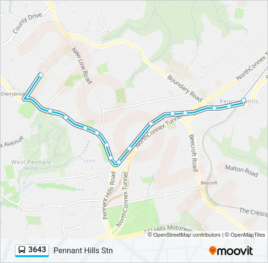 3643 Bus Line Map