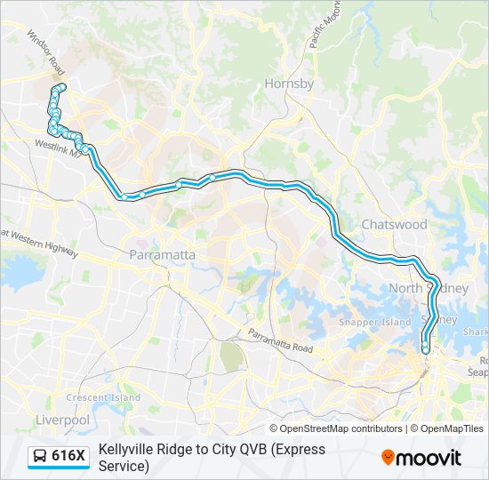 Mapa de 616X de autobús