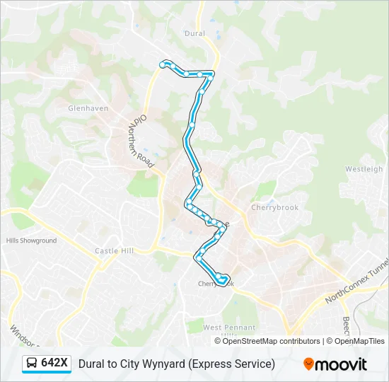 642X Bus Line Map