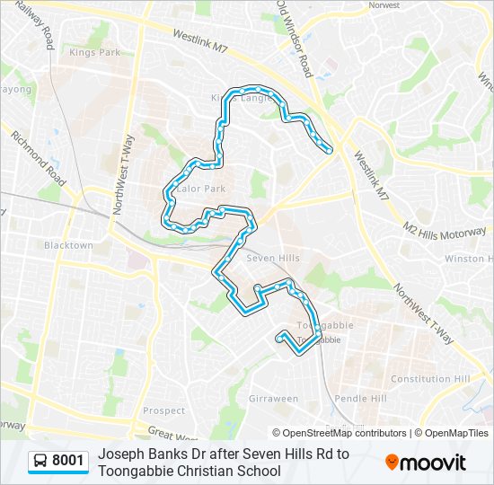 8001 bus Line Map