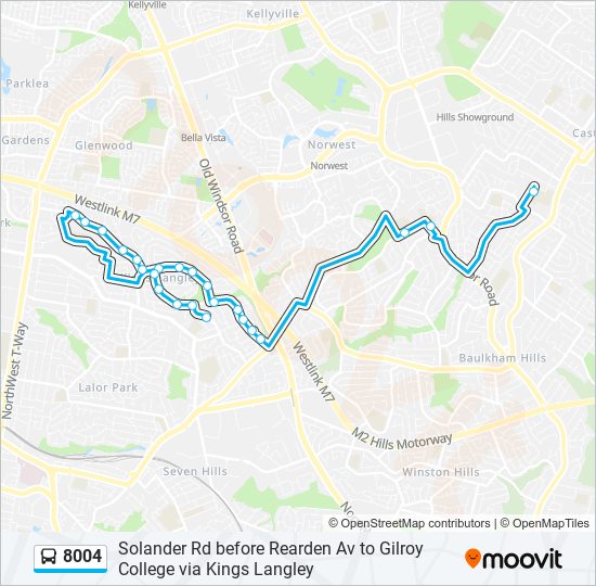 8004 bus Line Map