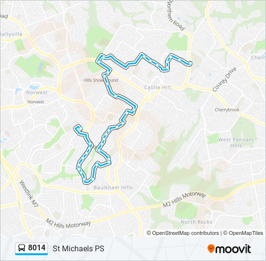 Mapa de 8014 de autobús