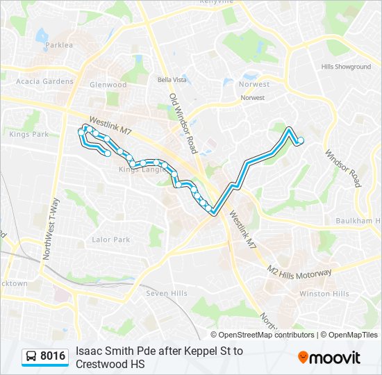 8016 bus Line Map