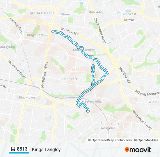 Mapa de 8513 de autobús