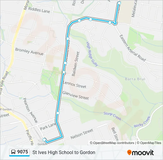 9075 Bus Line Map