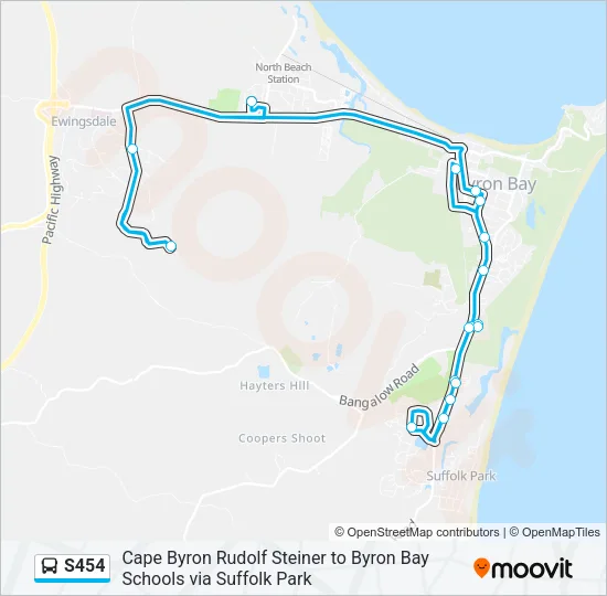 S454 Bus Line Map