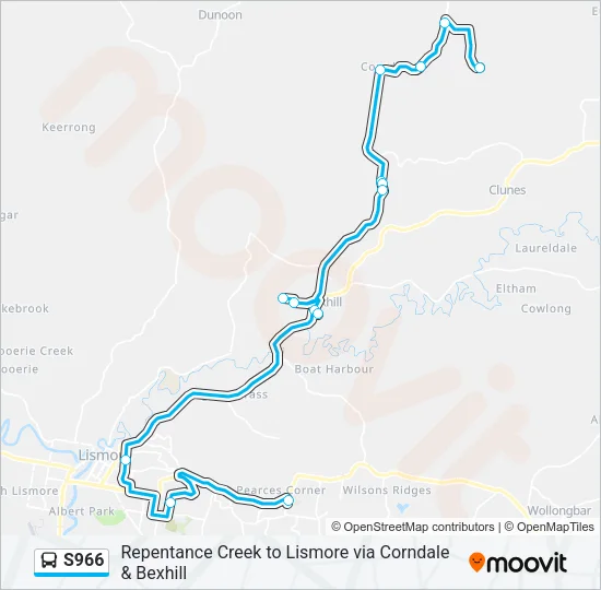 S966 Bus Line Map
