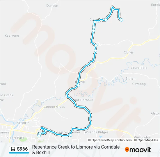 S966 Bus Line Map