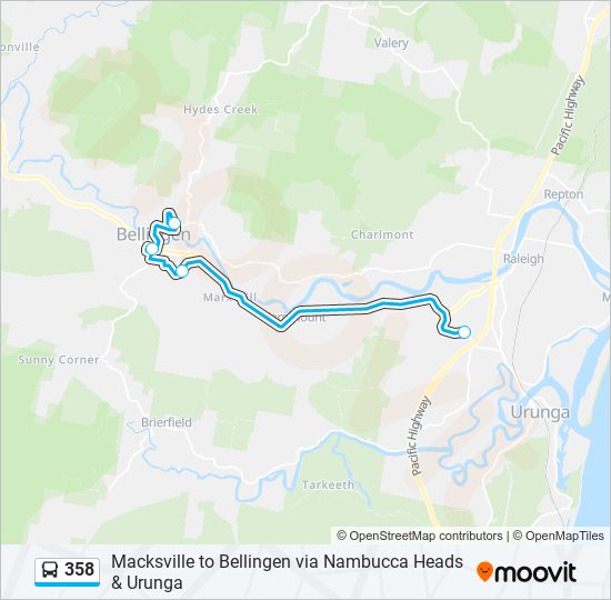 358 bus Line Map