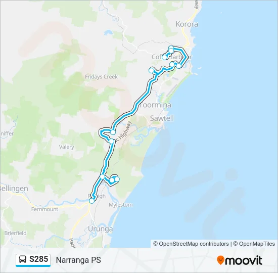 S285 Bus Line Map
