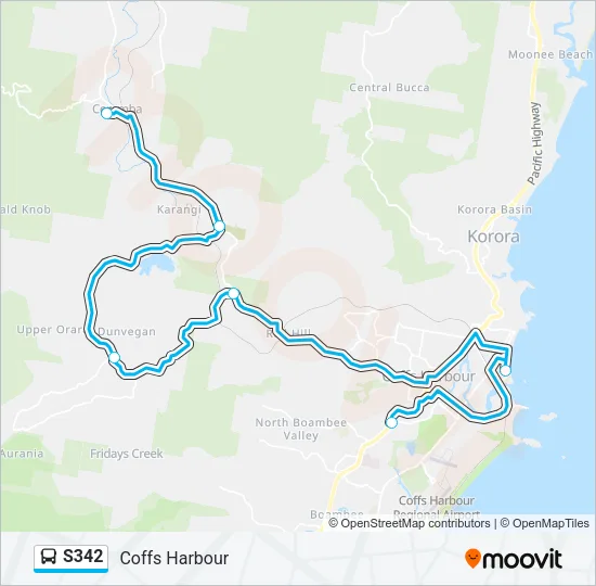 S342 Bus Line Map