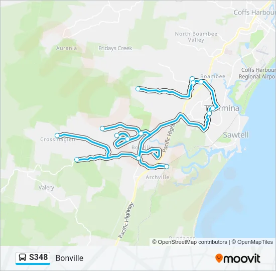 S348 Bus Line Map