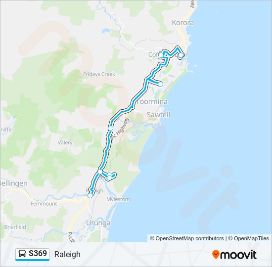 Mapa de S369 de autobús