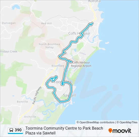 390 Bus Line Map