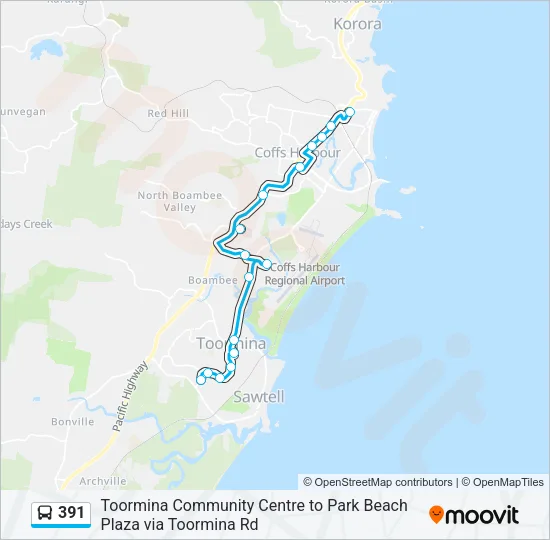 391 Bus Line Map