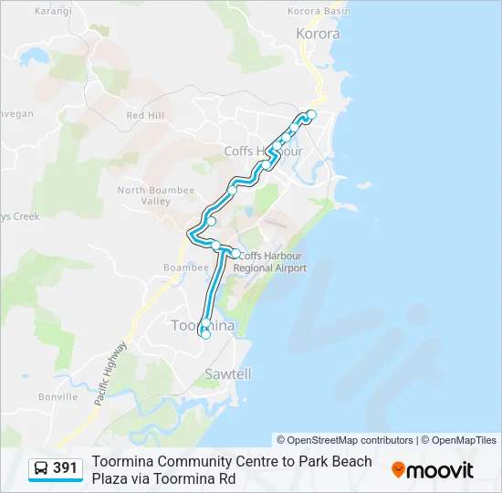 391 Bus Line Map