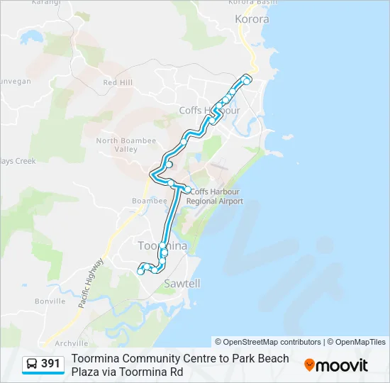 391 Bus Line Map