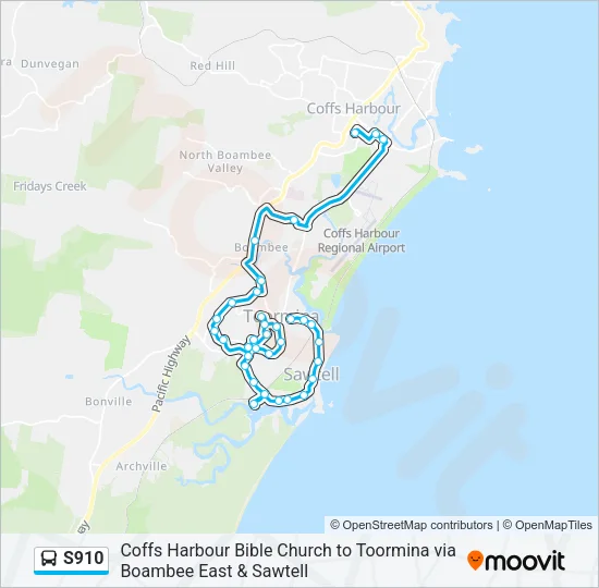 S910 Bus Line Map