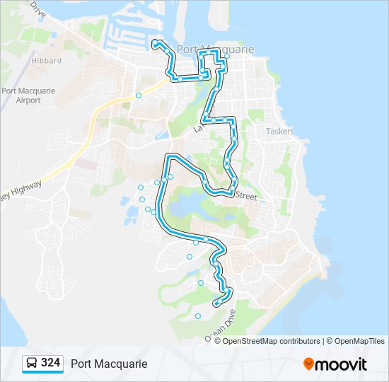 Mapa de 324 de autobús