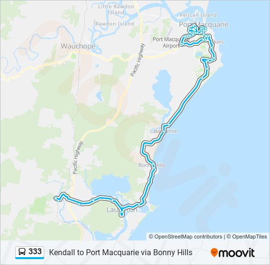 Mapa de 333 de autobús