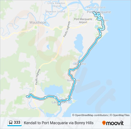 Mapa de 333 de autobús