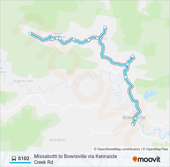 Mapa de S102 de autobús