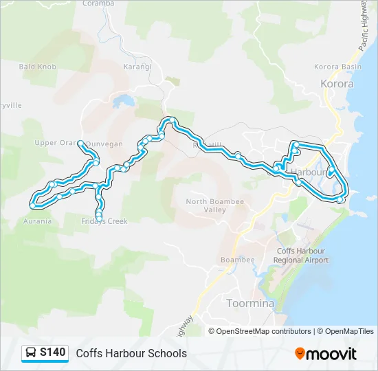S140 Bus Line Map