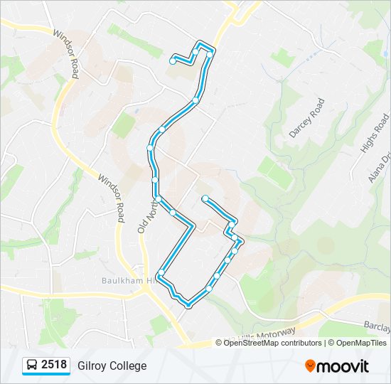 2518 bus Line Map