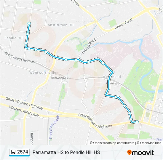 2574 Bus Line Map