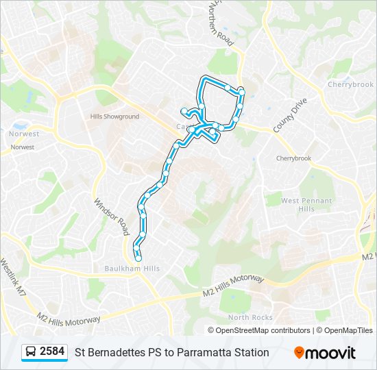 2584 bus Line Map