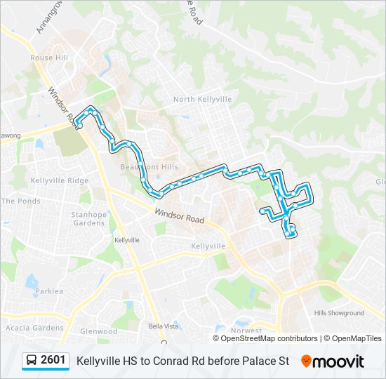 Mapa de 2601 de autobús