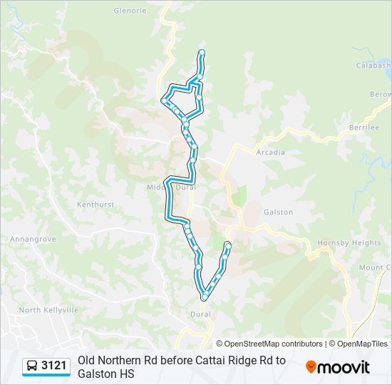 Mapa de 3121 de autobús