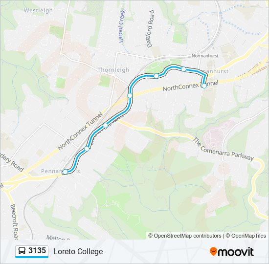 3135 bus Line Map