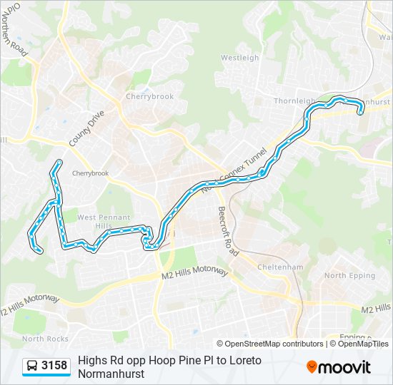 3158 bus Line Map