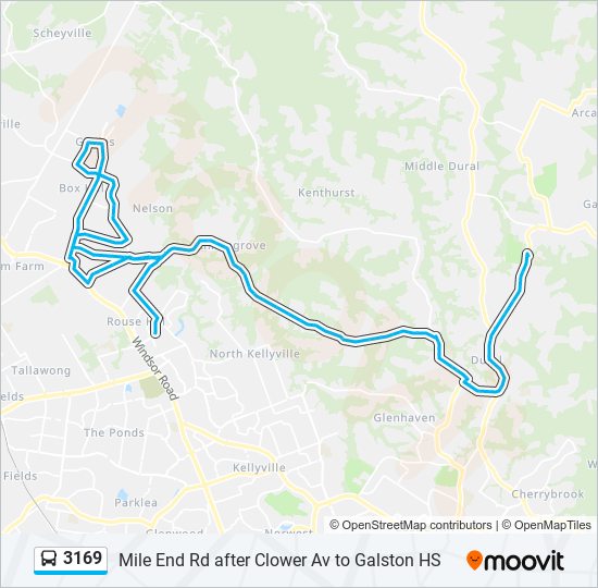 Mapa de 3169 de autobús