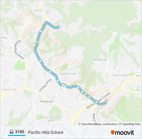 Mapa de 3185 de autobús