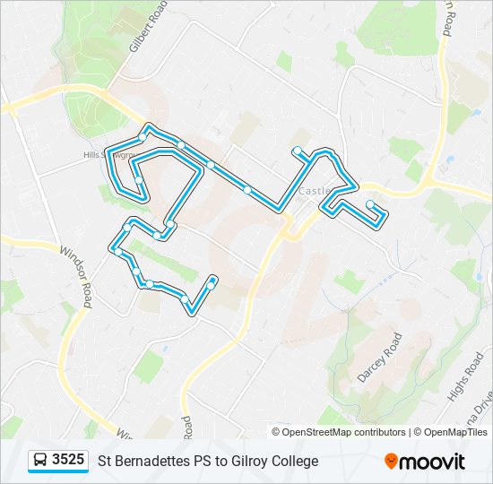 Mapa de 3525 de autobús