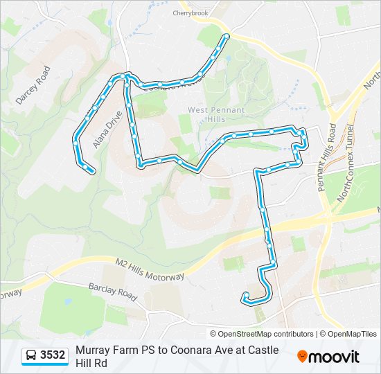 3532 bus Line Map