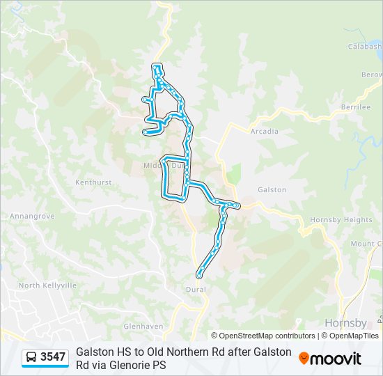 Mapa de 3547 de autobús