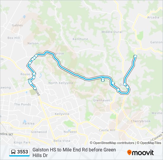 3553 bus Line Map