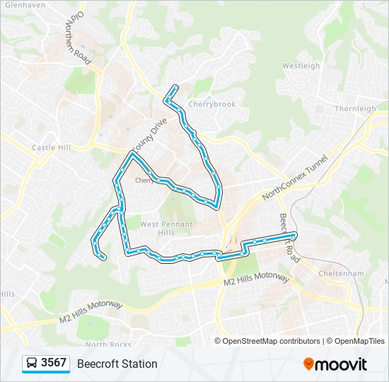 Mapa de 3567 de autobús