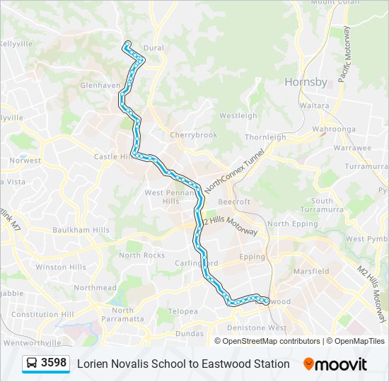 Mapa de 3598 de autobús