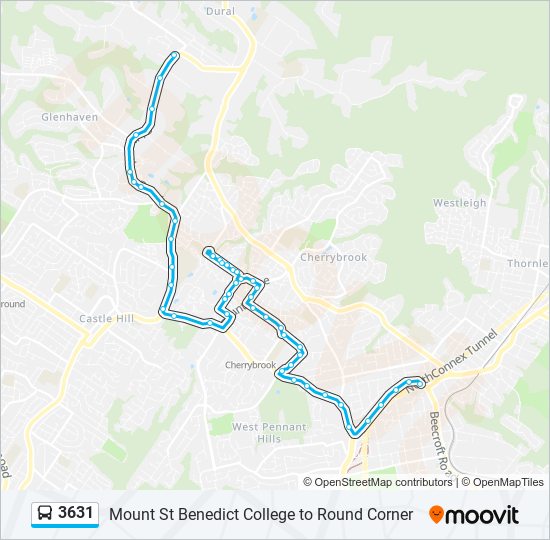 Mapa de 3631 de autobús