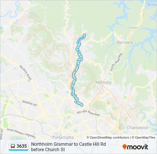 Mapa de 3635 de autobús