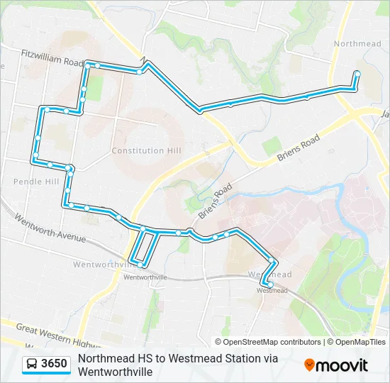 3650 Bus Line Map