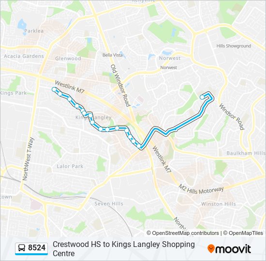 8524 bus Line Map