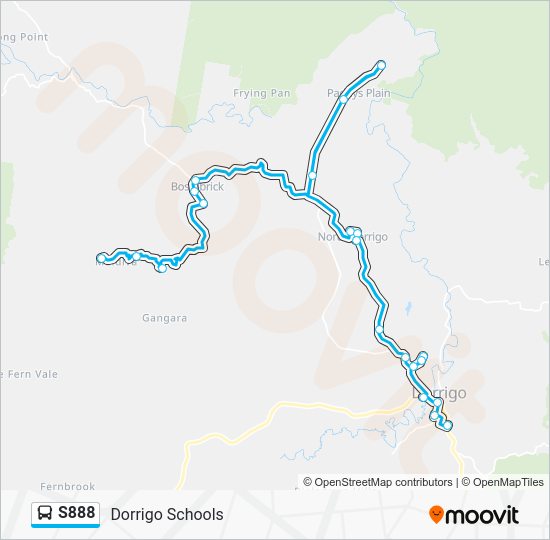 s888 Route: Schedules, Stops & Maps - Dorrigo Schools (Updated)