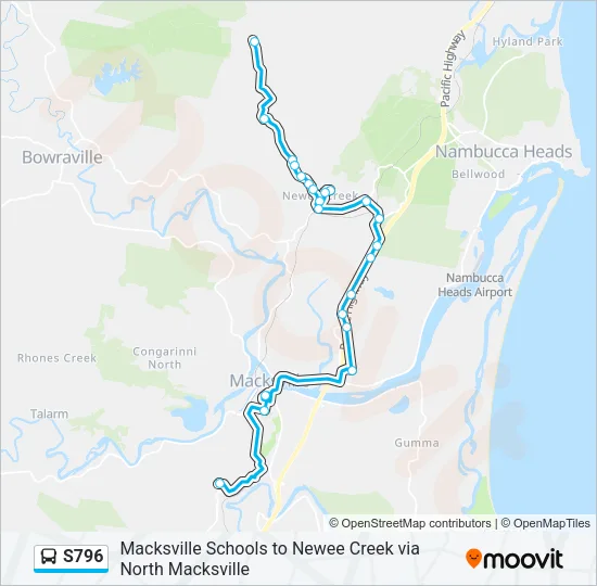 S796 Bus Line Map