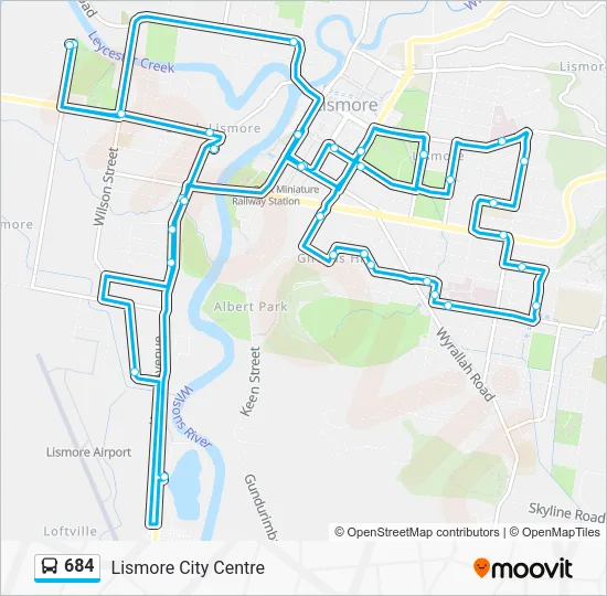 684 Route: Schedules, Stops & Maps - Lismore City Centre (Updated)