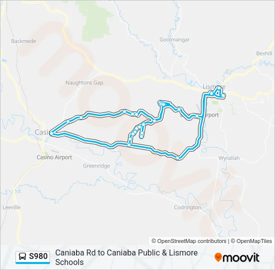 S980 Bus Line Map